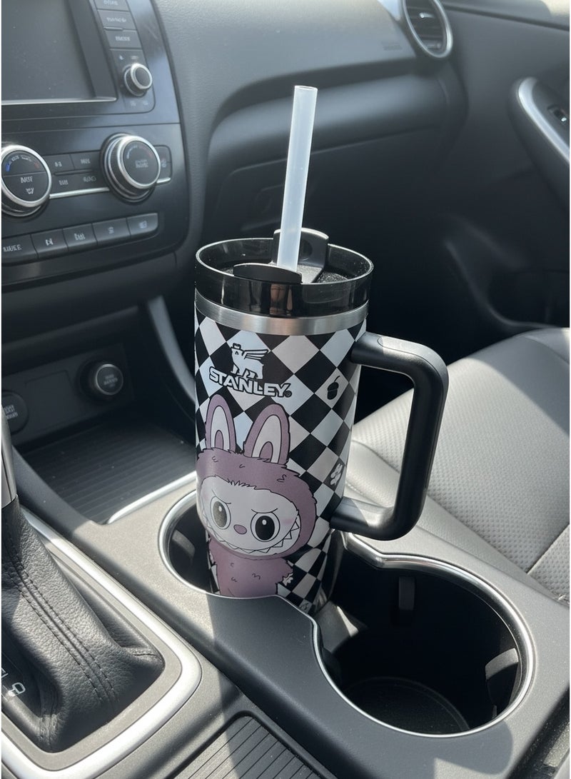 Stanley Labubu & One piece 30oz Tumbler, Stainless Steel Vacuum Insulated Quencher with Lid, Straw, and Stopper, Ideal for Water and Iced Tea, Keeps Drinks Cold - Image 2