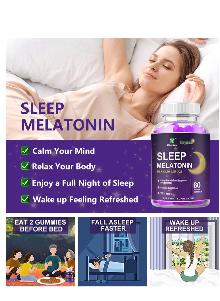 ديني ميلاتونين 5 ملغ سريع الذوبان 60 قرص | مساعدات النوم أثناء الليل | نكهة التوت الطبيعية - Image 3