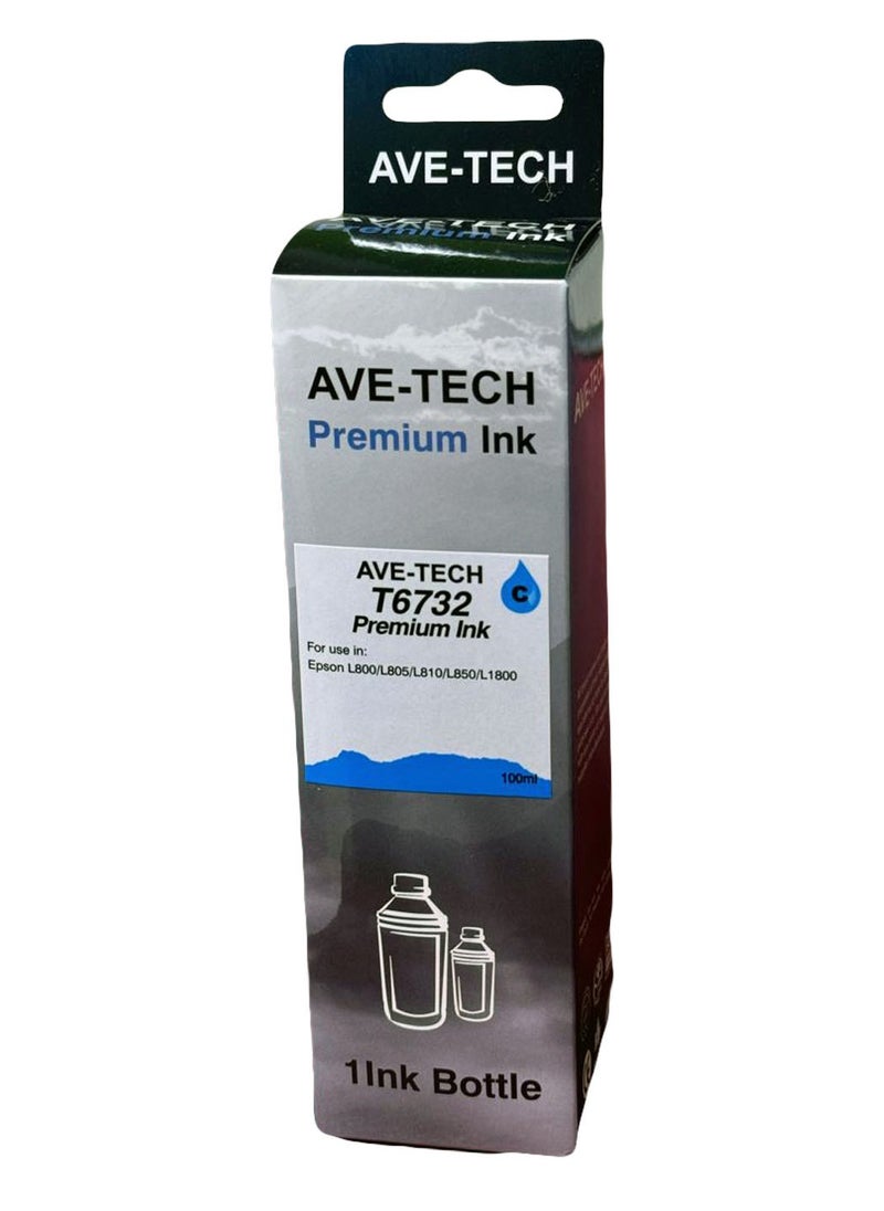 AVE-TECH - PREMIUM INK 673 CYAN / Pages 8000 / For Used In Epson / L800/ L805/L810/L850/L1800 - Image 1
