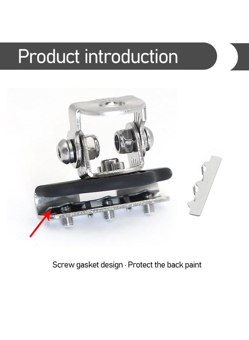 LED Light Base Mounting Bracket 2 PCS Universal Adjustable Pillar Hood Led Work Light Mount Bracket Angle Adjustable Shock Absorbing Hood Spotlight Non Destructive Bracket for Most Models Silver  - Image 1