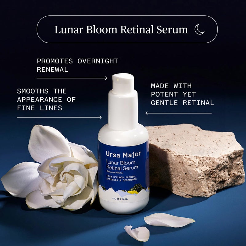Ursa Major Lunar Bloom Retinal Serum | Potent & Gentle Facial Moisturizer | Smooth Fine Lines & Wrinkles | Vegan & Cruelty-Free | For All Skin Types | 1.0 ounce - Image 2