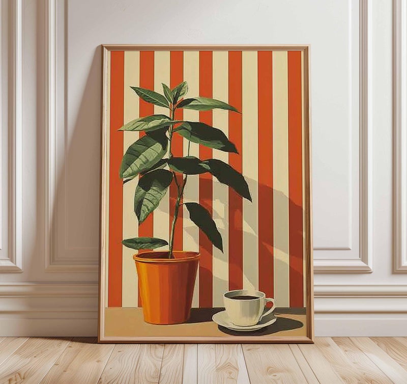 TNESSENTIAL Coffee Plant Art Print, Modern Botanical Illustration, Kitchen Decor - Image 1