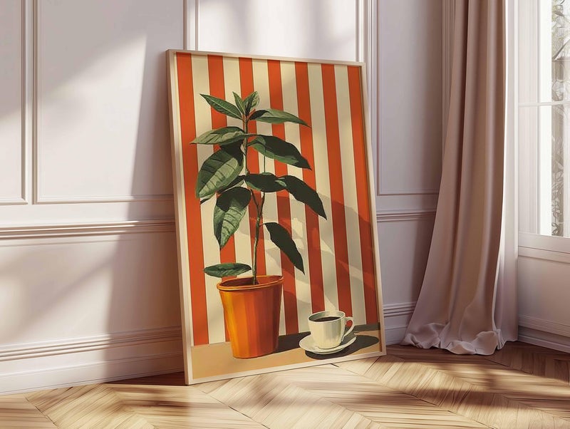 TNESSENTIAL Coffee Plant Art Print, Modern Botanical Illustration, Kitchen Decor - Image 2