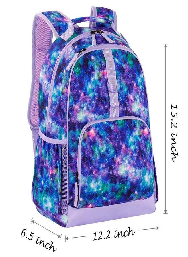 Choco Mocha Galaxy Backpack for Girls Preschool Backpack for Girls Pre Kindergarten Backpack for Kids 15 inch Backpack for Girls Pre K Daycare Bookbag 3-4 3-5 4-6 with Chest Strap Purple - Image 3