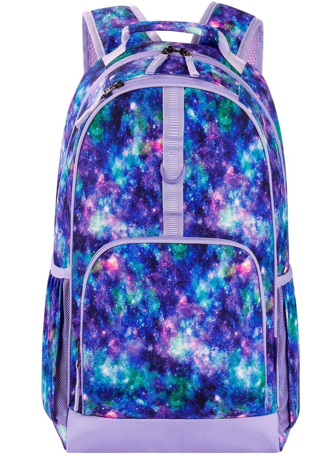 Choco Mocha Galaxy Backpack for Girls Preschool Backpack for Girls Pre Kindergarten Backpack for Kids 15 inch Backpack for Girls Pre K Daycare Bookbag 3-4 3-5 4-6 with Chest Strap Purple - Image 1