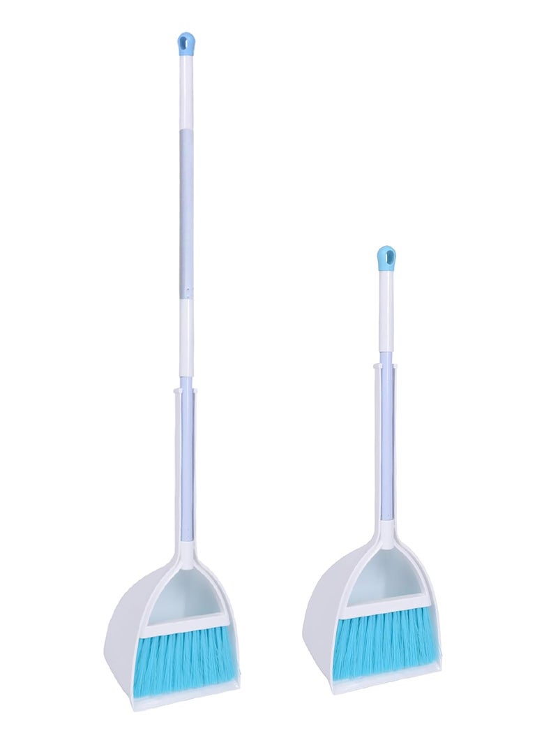 Qidiwin Mini Broom and Dustpan, Home Kitchen Sweeping for Kids(White+Blue) - Image 2