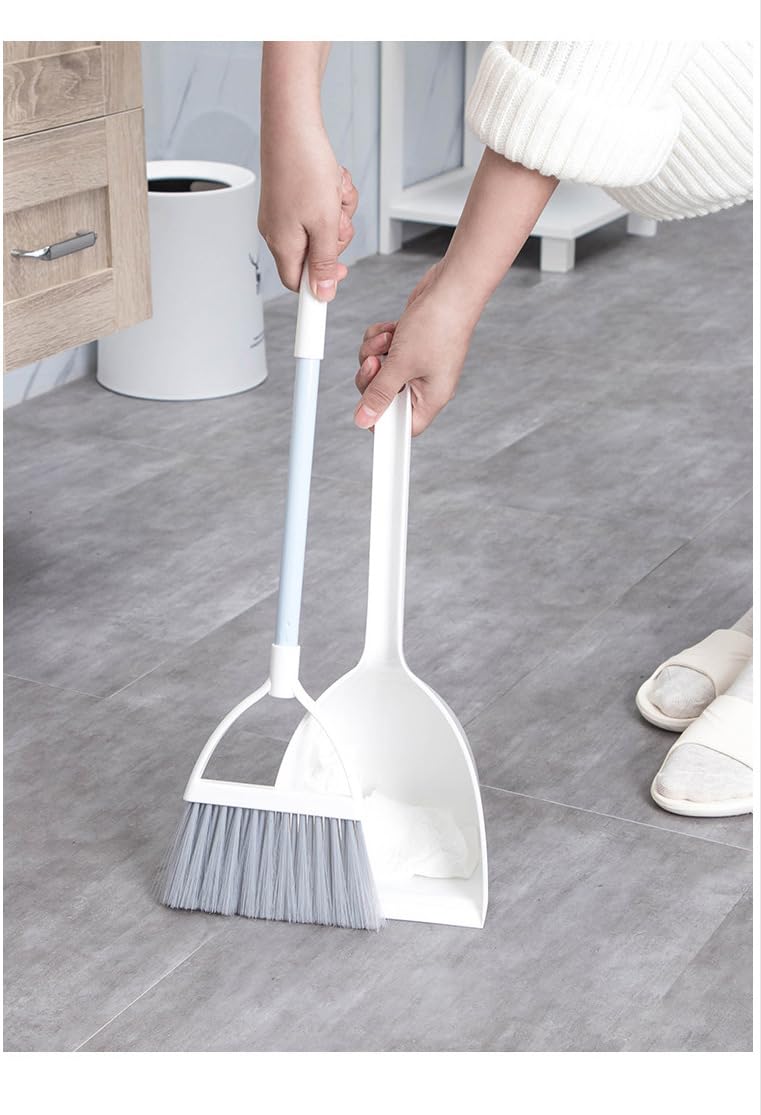 Qidiwin Mini Broom and Dustpan, Home Kitchen Sweeping for Kids(White+Blue) - Image 5