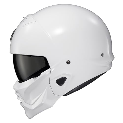 ScorpionEXO Covert 2 Open Face 34 Full Mode Motorcycle Helmet Bluetooth Ready Speaker Pockets Interchangeable Mouth Cover DOT Approved Solid Gloss White Small - Image 3