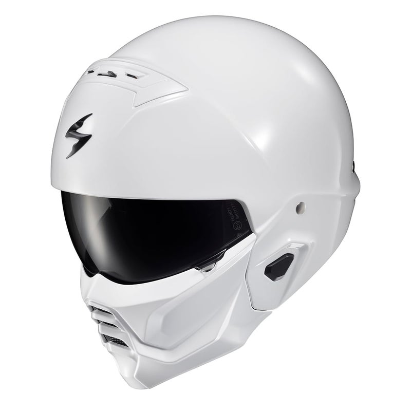ScorpionEXO Covert 2 Open Face 34 Full Mode Motorcycle Helmet Bluetooth Ready Speaker Pockets Interchangeable Mouth Cover DOT Approved Solid Gloss White Small - Image 2