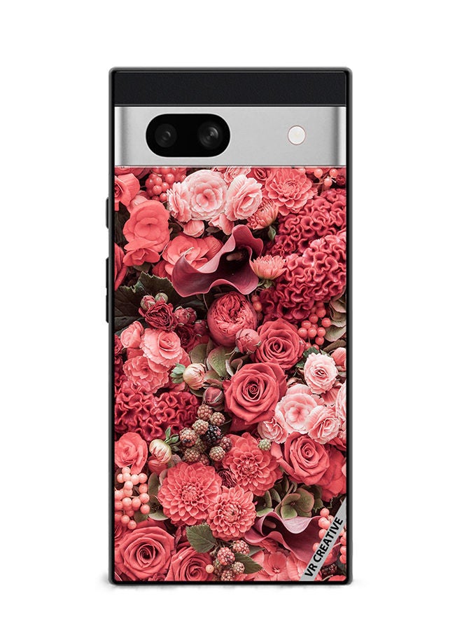 VR CREATIVE Protective Case Cover For Google Pixel 7a Rose Design Multicolour - Image 1