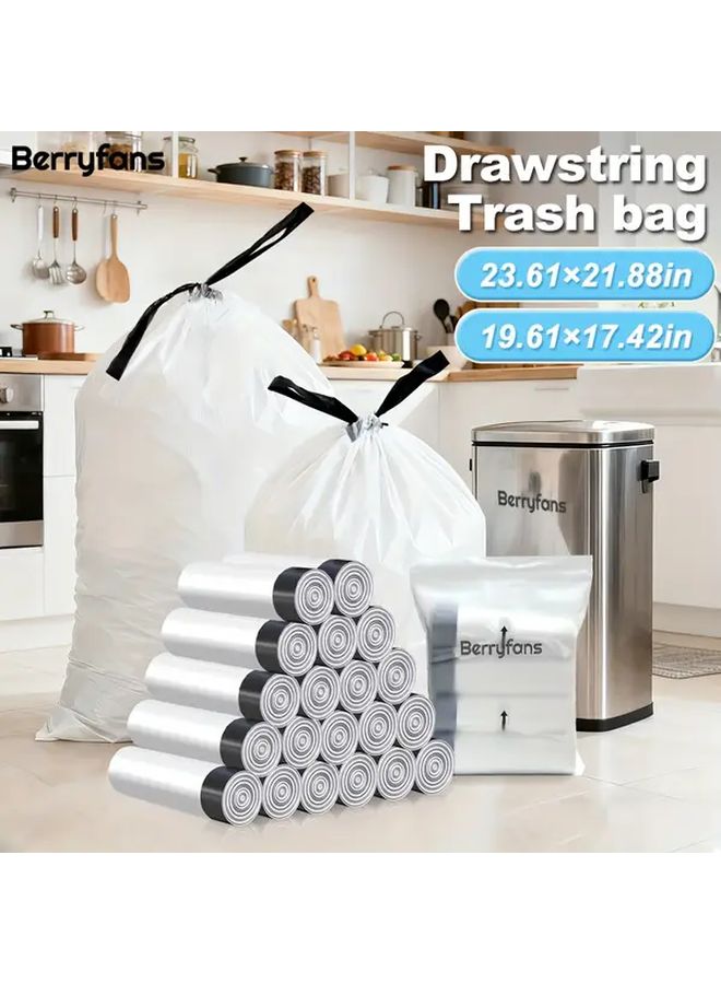 Extra Large 60 Count 4 Roll Trash Bags 7 4 Gallon 21 88x23 61 Inch Heavy Duty Drawstring - Image 1