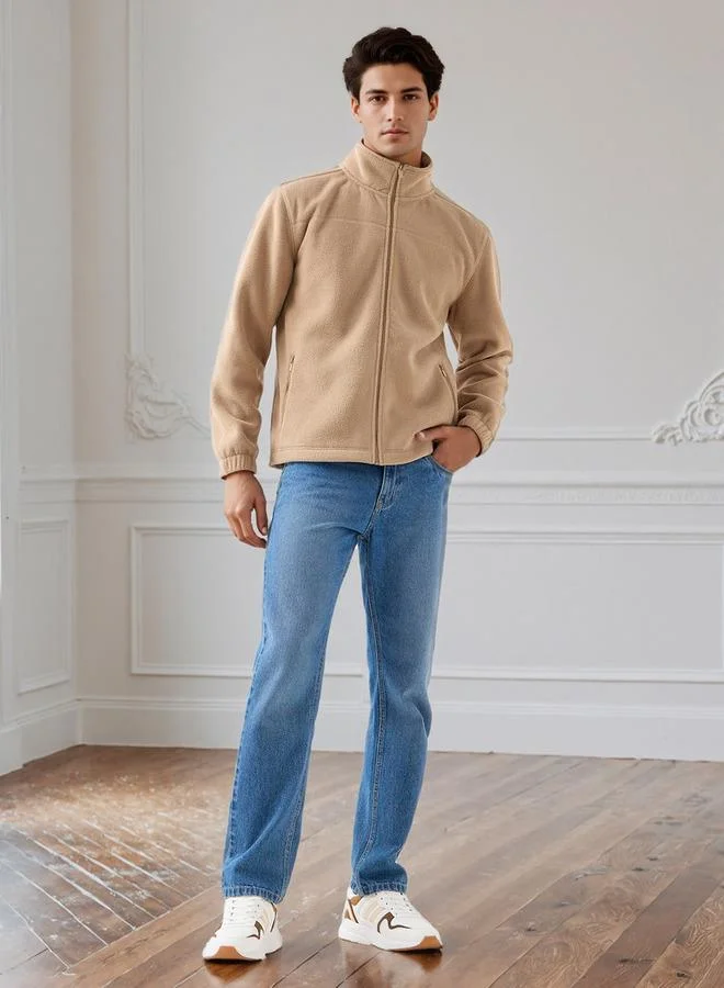 سبلاش فيڤ Men's Regular Fit Fleece Zip Closure Jacket