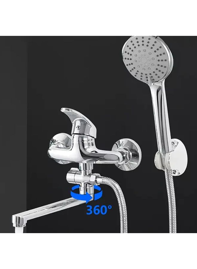 Shower Faucet Set Alloy Material Three Way Water Outlet Bathtub Shower System Bathroom Sprinkler Accessories Electroplating - Image 5