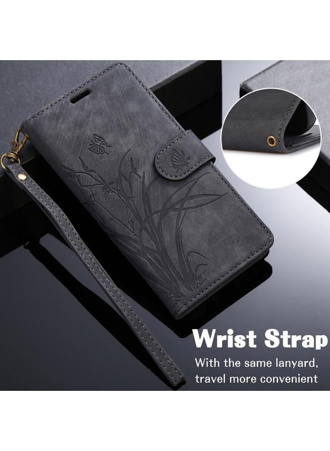 S-TOP Case For iPhone 16 Orchid Butterfly Embossed Leather Phone Case - Image 2