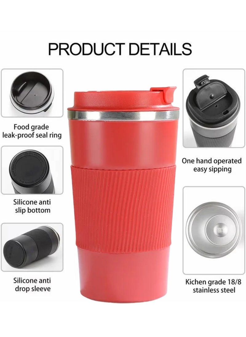 F.A.M.S Travel Coffee Mug – Insulated, Leak-Proof, Stylish Design with Comfortable Hand Grip – Keeps Drinks Hot or Cold for Hours – Durable & BPA-Free – Fits Most Car Cup Holders  - Image 5