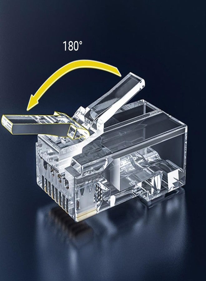 ZOERAX 100-Pack RJ45 Cat6 Pass Through Connector RJ45 Modular Plugs for Solid or Stranded UTP Cable - Image 5