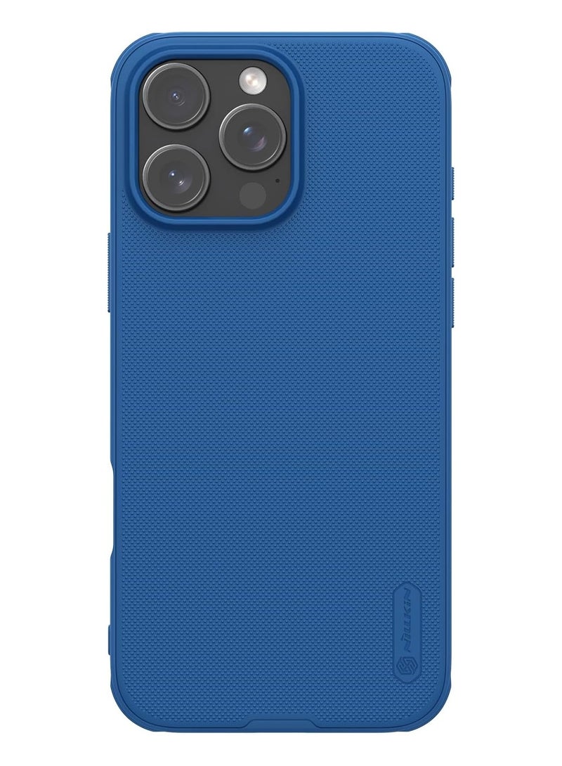 Nillkin Super Frosted Shield Pro Case Provided Hard Back Soft Border With Shock Absorb Cover Raised Bezel Camera Protect And Without Logo Cut Fits Apple iPhone 16 Pro Max - Blue - Image 1