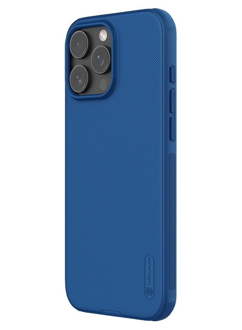 Nillkin Super Frosted Shield Pro Case Provided Hard Back Soft Border With Shock Absorb Cover Raised Bezel Camera Protect And Without Logo Cut Fits Apple iPhone 16 Pro Max - Blue - Image 2