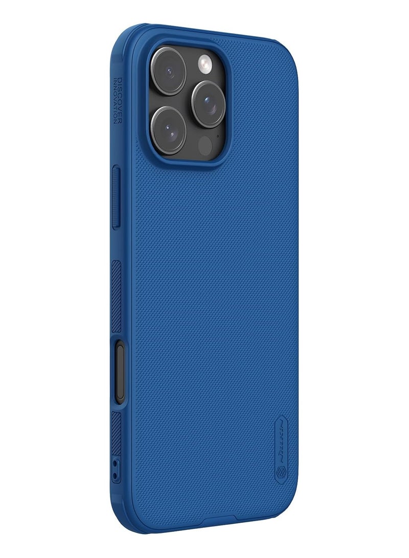 Nillkin Super Frosted Shield Pro Case Provided Hard Back Soft Border With Shock Absorb Cover Raised Bezel Camera Protect And Without Logo Cut Fits Apple iPhone 16 Pro Max - Blue - Image 3