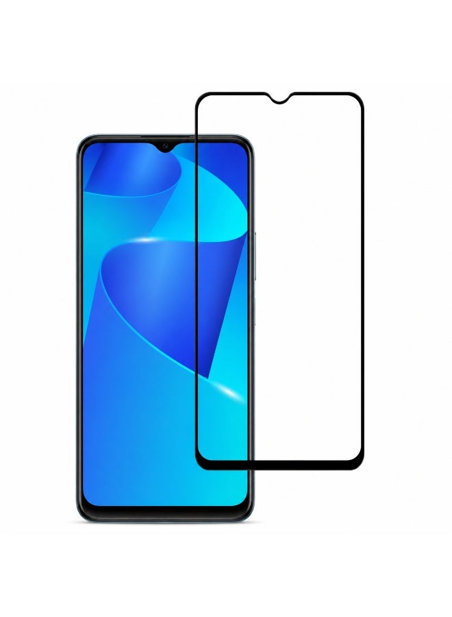 DEER Premium Ghazala Shield Anti-Static Full Cover Tempered Glass Screen Protector for Vivo Y15s - Black Edge - Image 1