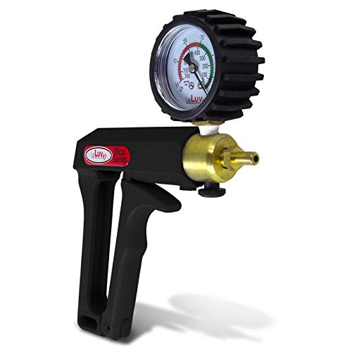 LeLuv Vacuum Pump Maxi Ergonomic Nylon Handle with Release Valve and Rubber Protected Gauge - Black - Image 1