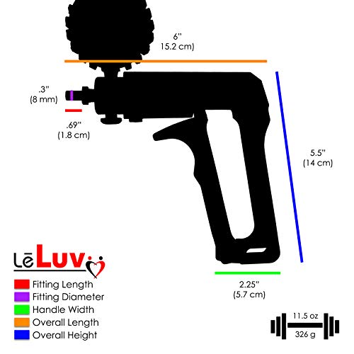 LeLuv Vacuum Pump Maxi Ergonomic Nylon Handle with Release Valve and Rubber Protected Gauge - Black - Image 4