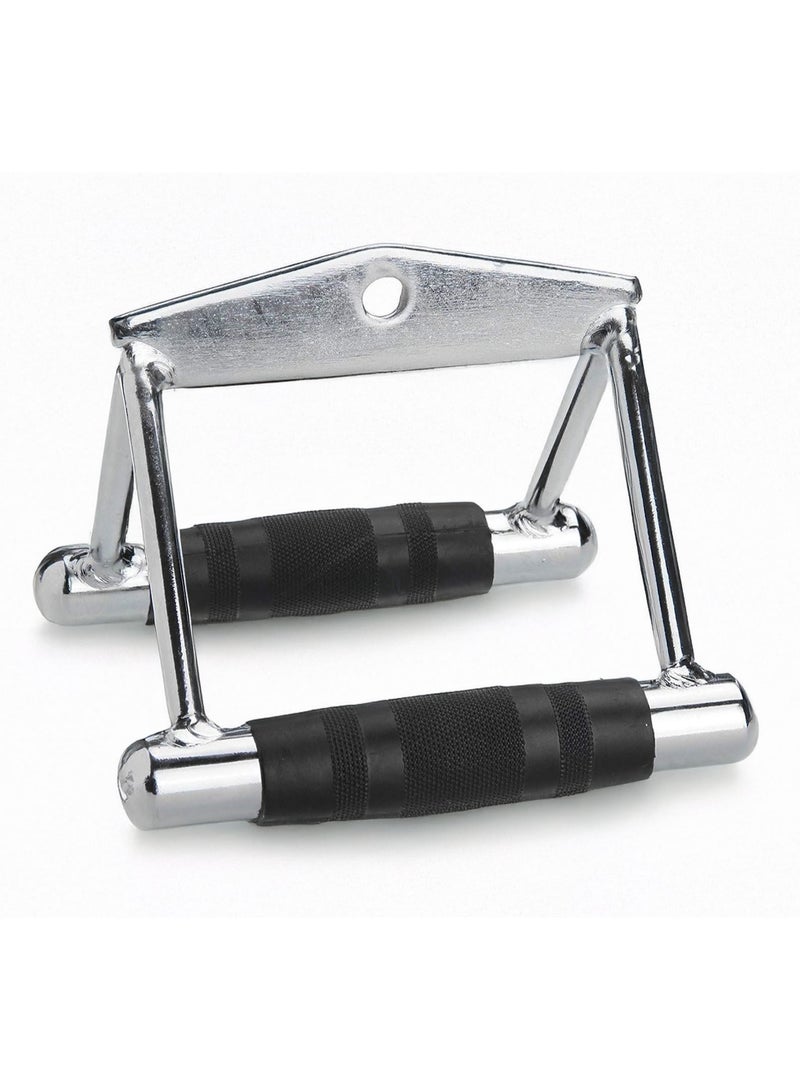 Generic PUMP-KING Chinning Triangle Bar Double D Row Handle Cable Attachment V Shaped Press Down Steel V-Bar Handle with Rubber Non Slip Handle for Home Gym Training Exercise Cable Attachments  - Image 1