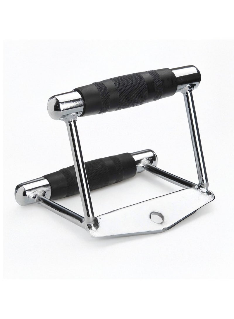 Generic PUMP-KING Chinning Triangle Bar Double D Row Handle Cable Attachment V Shaped Press Down Steel V-Bar Handle with Rubber Non Slip Handle for Home Gym Training Exercise Cable Attachments  - Image 2