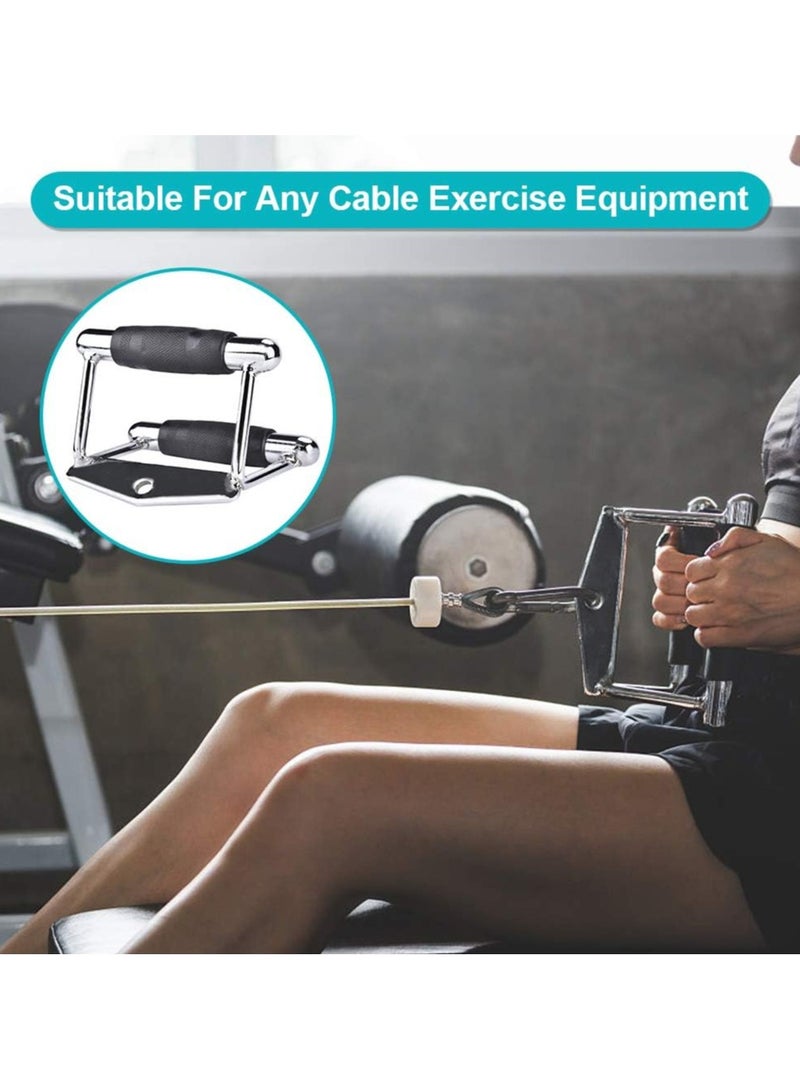 Generic PUMP-KING Chinning Triangle Bar Double D Row Handle Cable Attachment V Shaped Press Down Steel V-Bar Handle with Rubber Non Slip Handle for Home Gym Training Exercise Cable Attachments  - Image 5