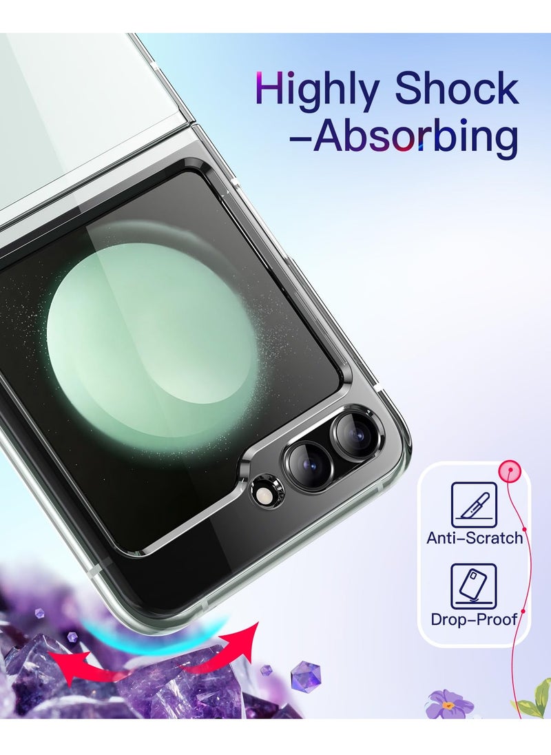 Samsung Galaxy Z Flip 5 Case Cover Crystal Transparent Hard PC Shell, Anti-Scratch Shockproof Slim Protective Phone Cover Galaxy Z Flip 5 5G