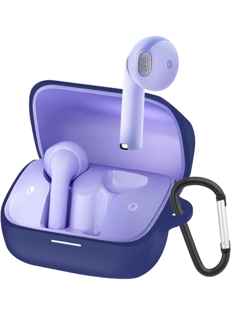 Silicone Cover Case Compatible with Anker Soundcore K20i – Portable Protective Silicone Case with Keychain, Shockproof Anti-Scratch Sleeve for Anker K20i Earbuds Charging Case (Blue) - Image 1