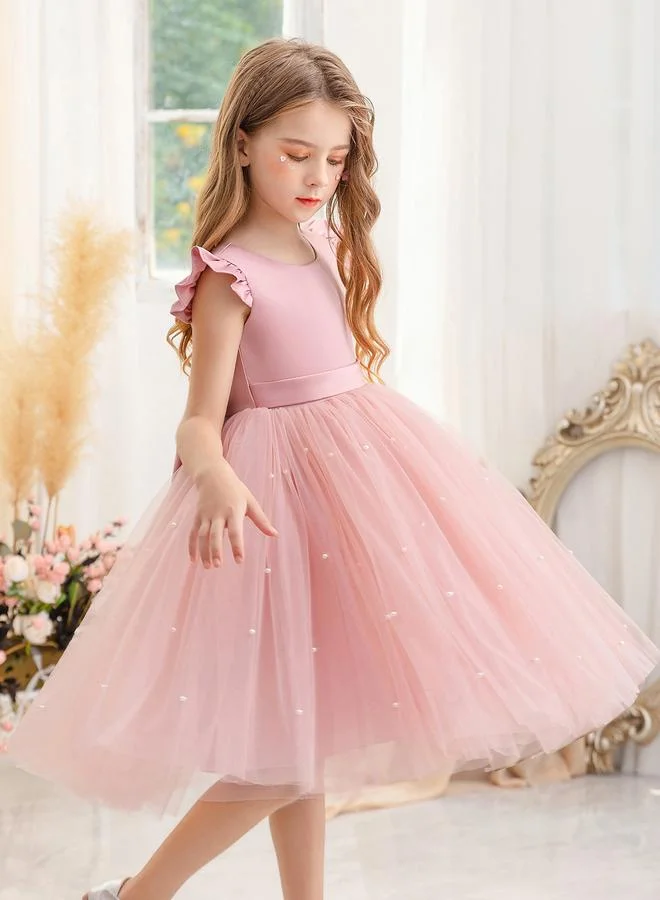 Take Two  Girls Solid Bow Tie Deep V-Back Princess Party Dress for Women | Best Price UAE