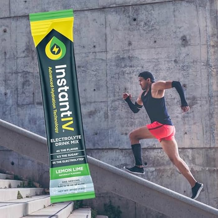 Instant IV Electrolytes Powder - 3X Electrolytes,1/2 Sugar with Vitamin C, B3, B6, Electrolytes Powder Packets for Hydration, Recovery & Immunity, Vegan & Gluten Free | Lemon Lime - 12 Packets - Image 5