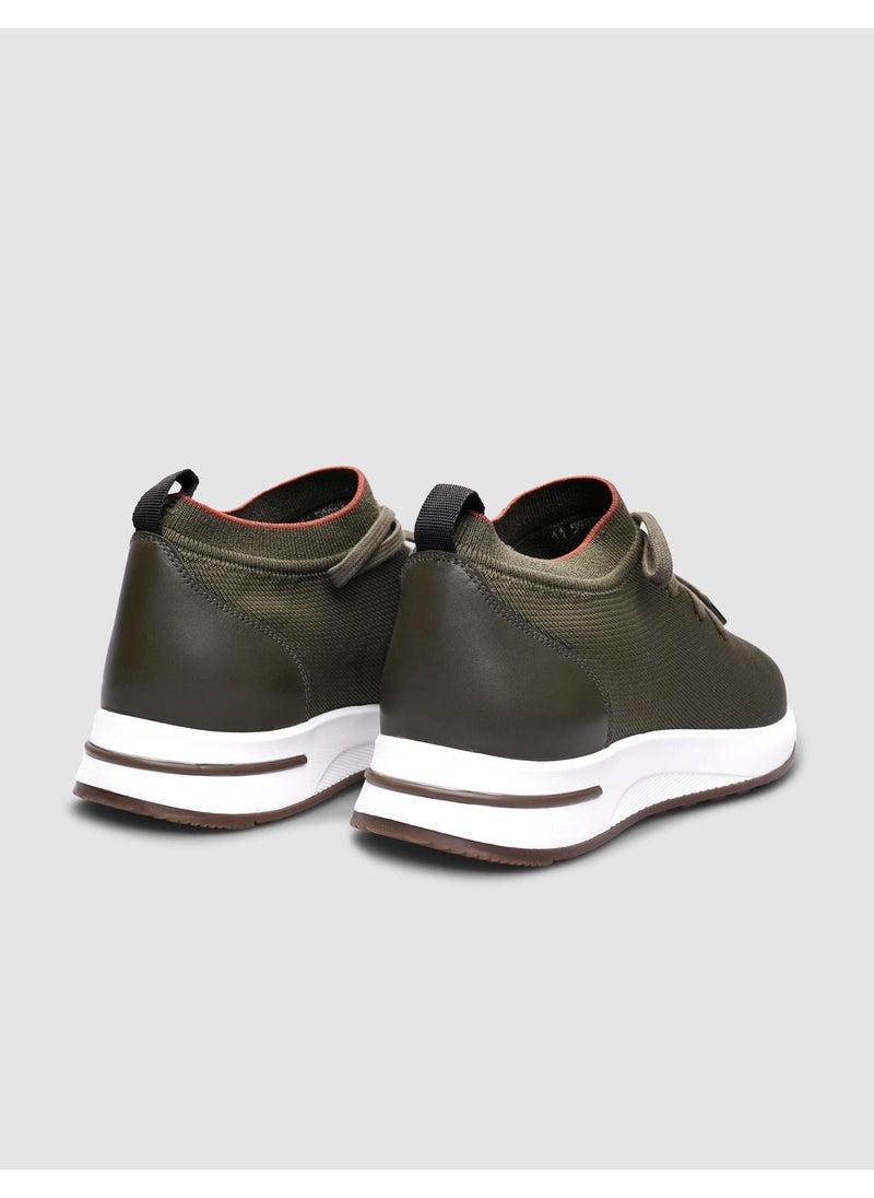 Cabani - Knitwear Khaki Lace-up Men's Sports Shoes - Image 1