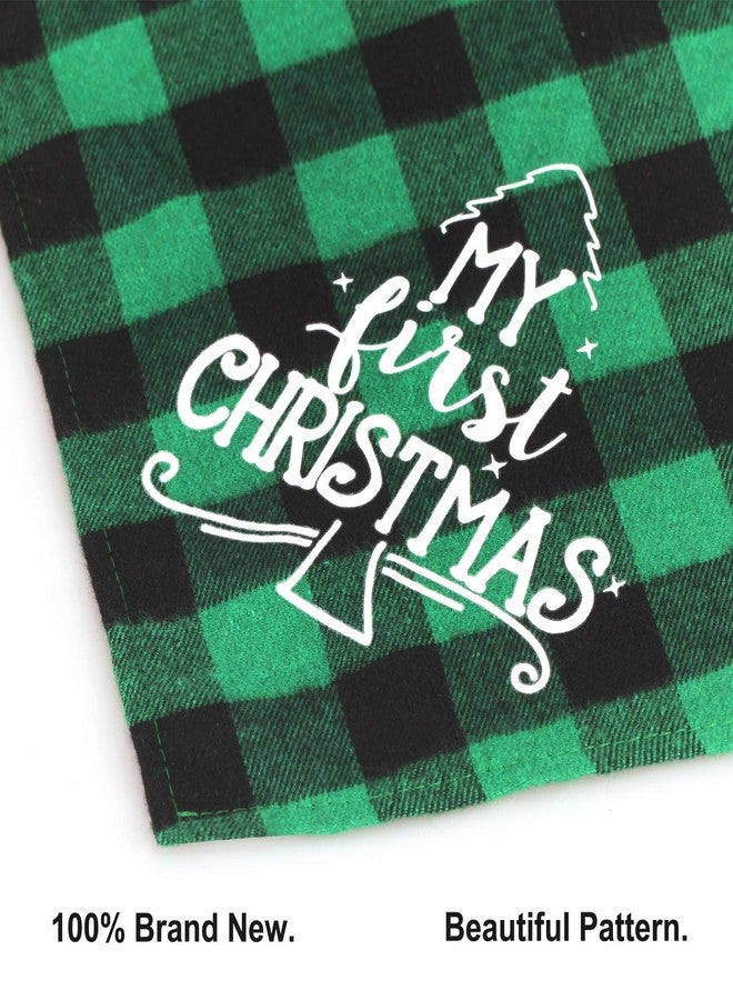OUMEE 2 Pack My First Christmas Dog Bandana - Classic Plaid Pets Scarf Triangle Bibs Merry Christmas Santa Costume Accessories for Small, Medium & Large Dogs & Cats - Image 5