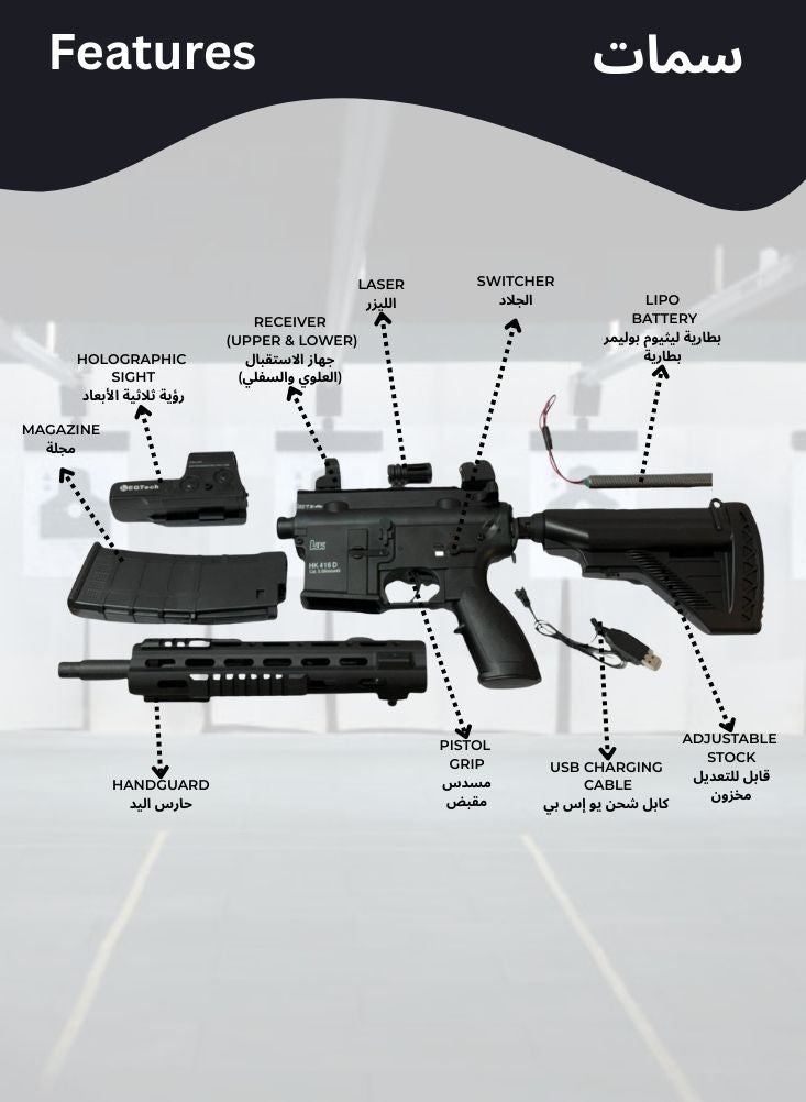 Premium Electric Gel Ball Blaster Rifle Toy Set with Safety Goggles & Water Beads – Rechargeable Shooting Game Toy for Teens, Outdoor Target Play Gun - Image 3