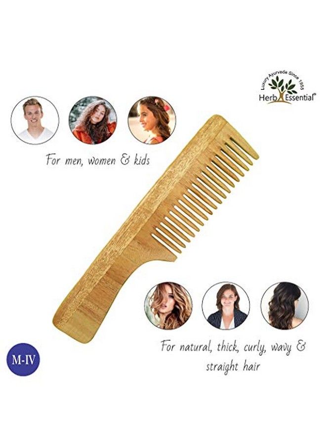 Herb Essential Handcrafted Neem Wood Comb M Iv Natural Wood (Pack Of 2) - Image 5