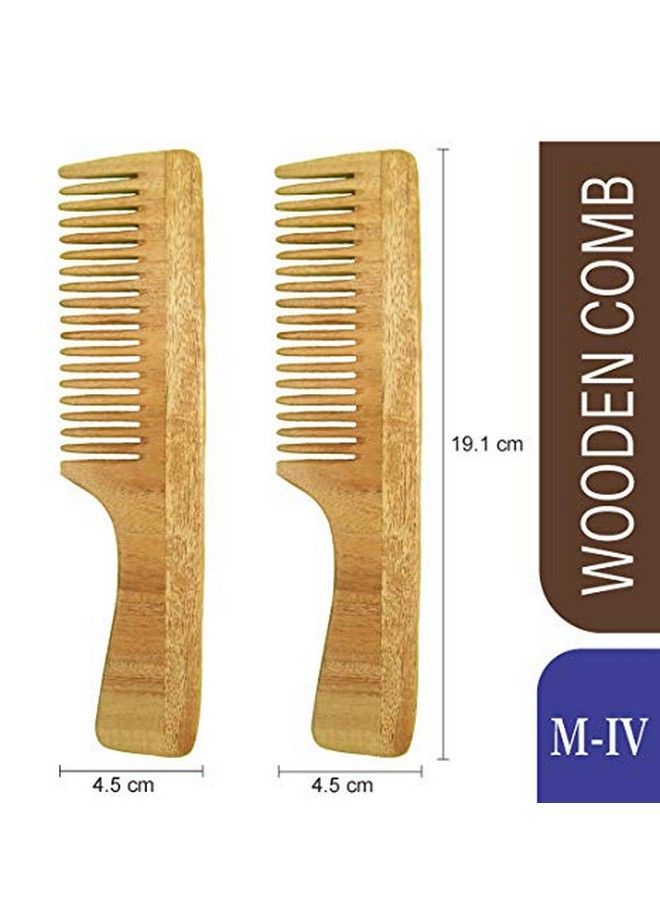 Herb Essential Handcrafted Neem Wood Comb M Iv Natural Wood (Pack Of 2) - Image 2