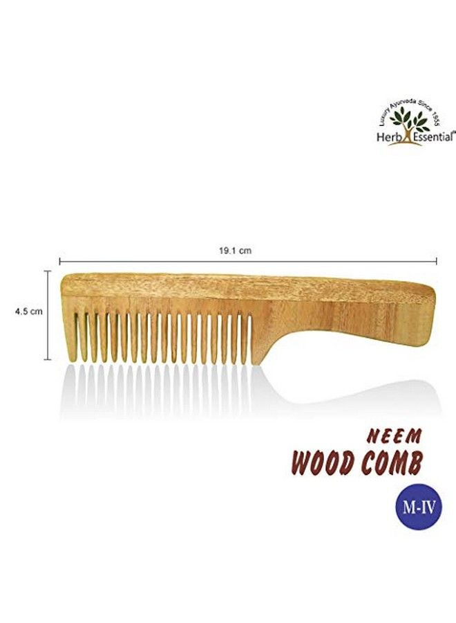 Herb Essential Handcrafted Neem Wood Comb M Iv Natural Wood (Pack Of 2) - Image 4