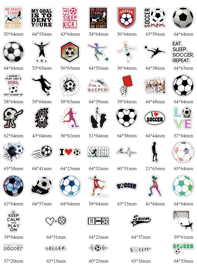 Unique 50 Pcs Football Theme Stickers, Vinyl Waterproof Stickers for Water Bottles Laptop Phone Computer Guitar, Gifts for Teens, Girls, Fans - Image 2