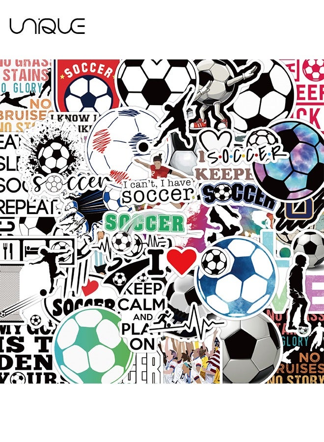 Unique 50 Pcs Football Theme Stickers, Vinyl Waterproof Stickers for Water Bottles Laptop Phone Computer Guitar, Gifts for Teens, Girls, Fans - Image 4