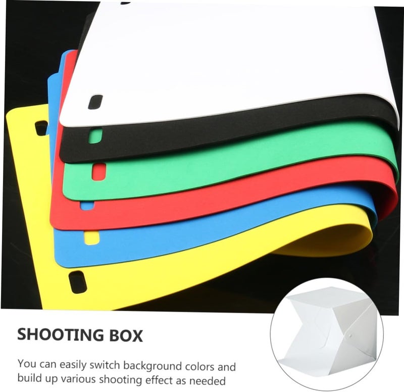 Small 20cm Portable LED Folding Light Box Tent with 4 Colored Backdrops Mini Photography Softbox for Product Shooting and Studio Use - Image 3