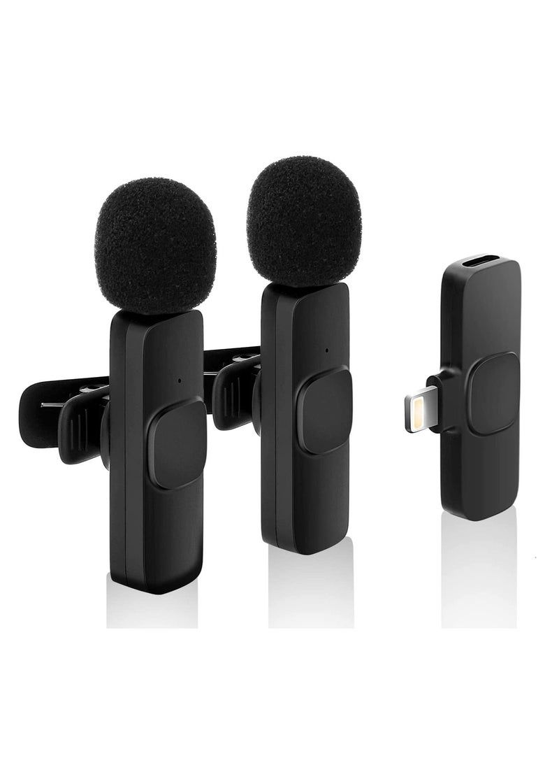 Wireless Lavalier Microphone for iPhone 7 8 X XR XS 11 12 13 Max Pro SE - 2.4GHz Lapel Mic for Recording YouTube Facebook Live Stream Tiktok Vlog Interview - Image 1