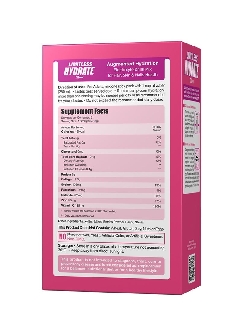 EVA PHARMA لمسة جمالية غير محدودة – 6 أعواد – إلكتروليتات + فيتامين C وكولاجين – ترطيب لصحة البشرة والشعر والأظافر – نكهة التوت المختلط - Image 3