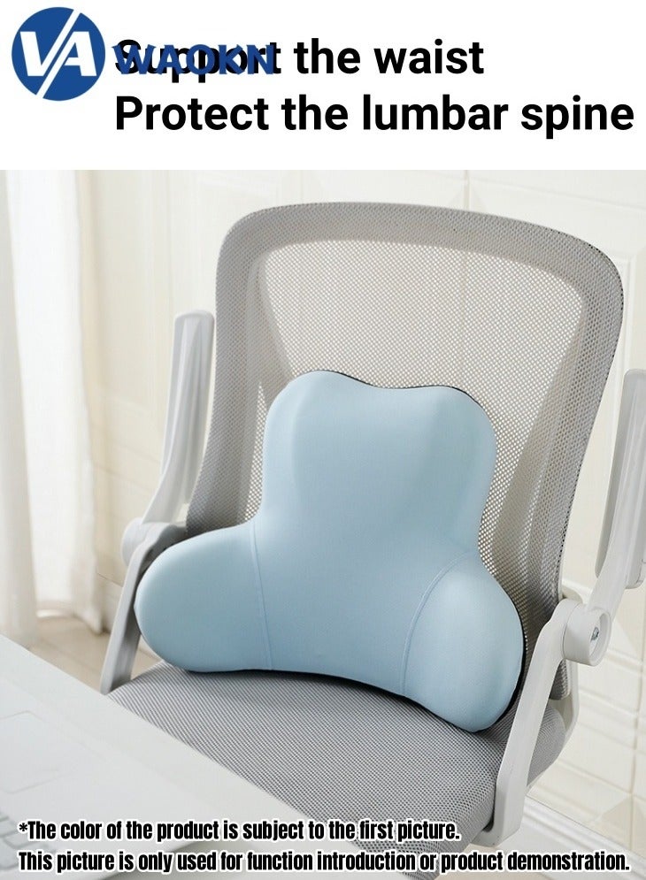 WAOKN Lumbar Support Pillow Cushion Effective Rebound Seat Back Support Backrest for Car Seat Office Chair Wheelchair and Sofa Ergonomic Back Support Breathable for Lower Back Pain Relief  - Image 3
