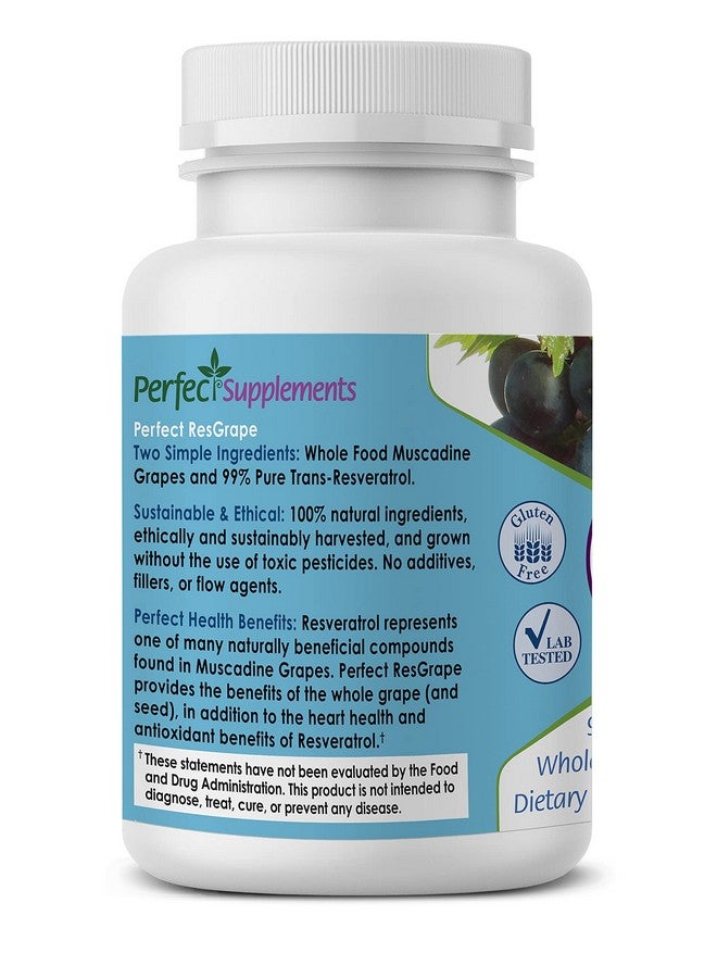 Perfect Supplements - Perfect ResGrape Resveratrol - 60 Veggie Capsules - Trans-Resveratrol & Organic Muscadine Grape - Image 3