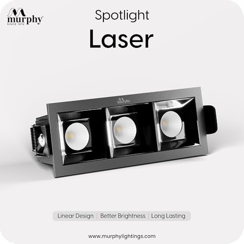 Murphy Aluminium 6W Black Finish Square Laser Led Ceiling Cob Spot, Focus, Down Ceiling Light, Ceiling Pop Light (Warm White, Pack Of 4), With 2 Years Warranty - Image 2