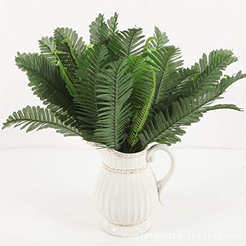 Fourwalls Artificial Boston Fern Plant Without Vase (42 cm Tall, Green) - Image 1