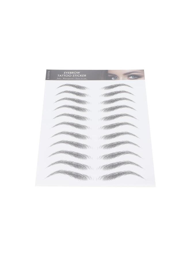 Generic - Eyebrow Tattoo Sticker, Hair-Like Authentic Eyebrows, Long Lasting Waterproof Natural False Eyebrows Makeup Sticker for Women Girls(BLACK-10) - Image 1