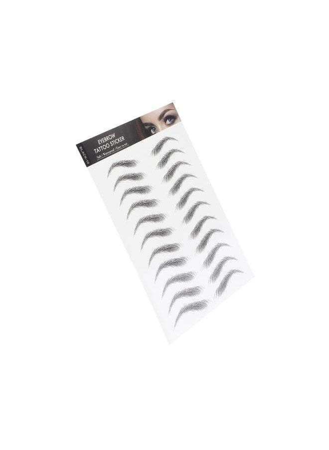Generic - Eyebrow Tattoo Sticker, Hair-Like Authentic Eyebrows, Long Lasting Waterproof Natural False Eyebrows Makeup Sticker for Women Girls(BLACK-10) - Image 1